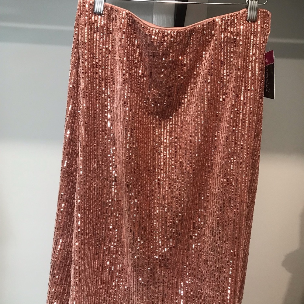 Brand New Sequin Dusty Rose Velvet Type Skirt